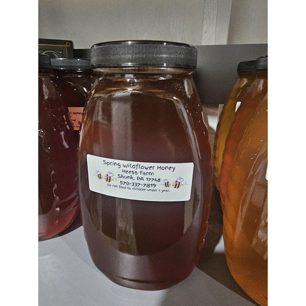2 Lb. Glass Jar spring Wildflower Honey From Shunk, PA